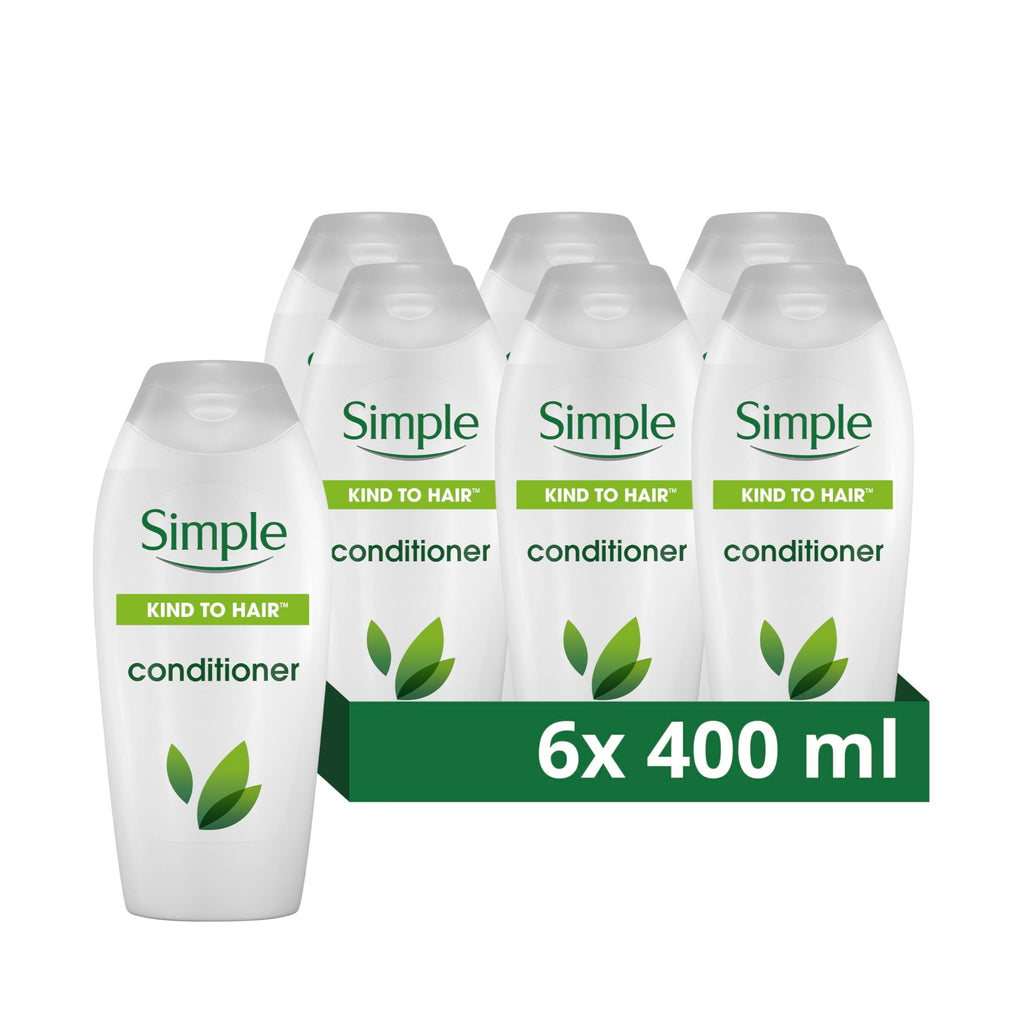 Simple Gentle Care Conditioner 6x 400ml - Hydrating Hair Care Bulk Pack