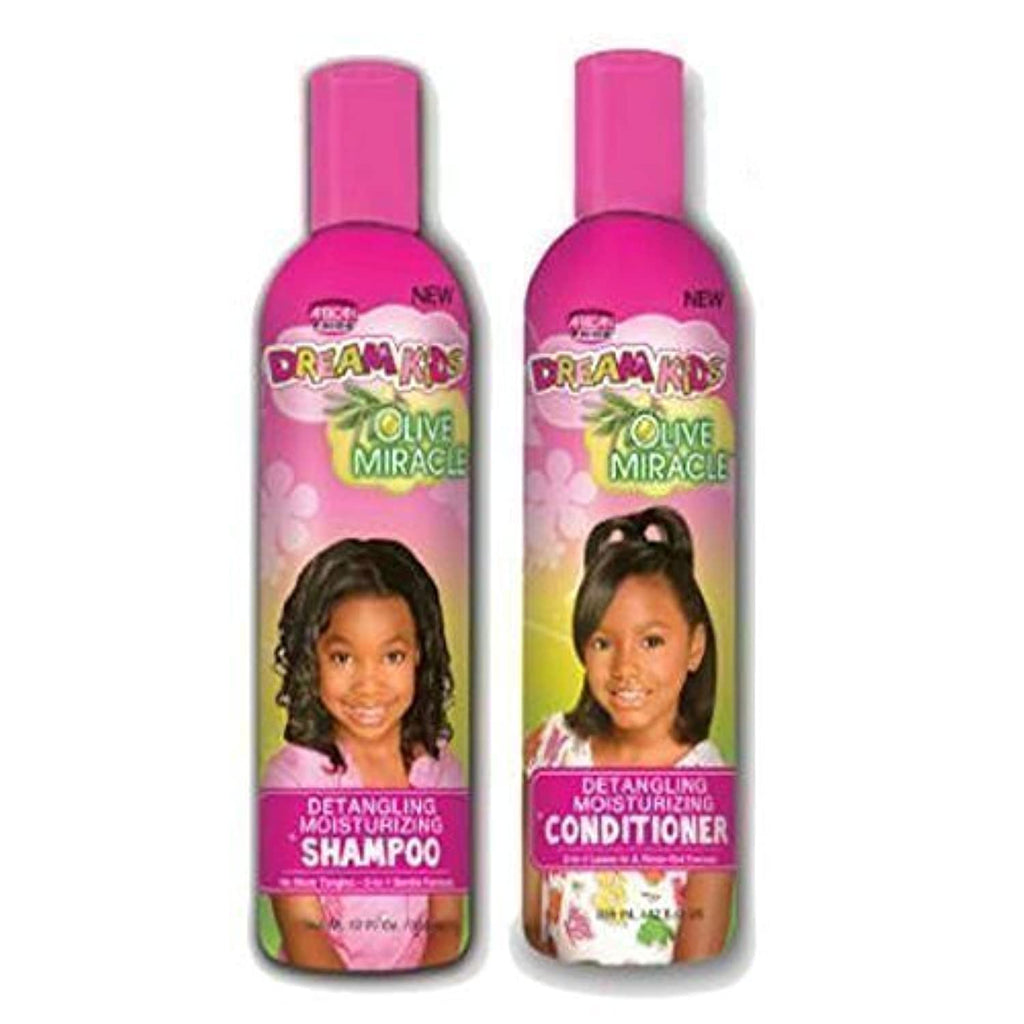 African Pride Dream Kids Olive Miracle Detangling Shampoo and Conditioner Combo Set by African Pride - BBE 06/2028
