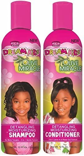 African Pride Dream Kids Olive Miracle Detangling Shampoo and Conditioner Combo Set by African Pride - BBE 06/2028