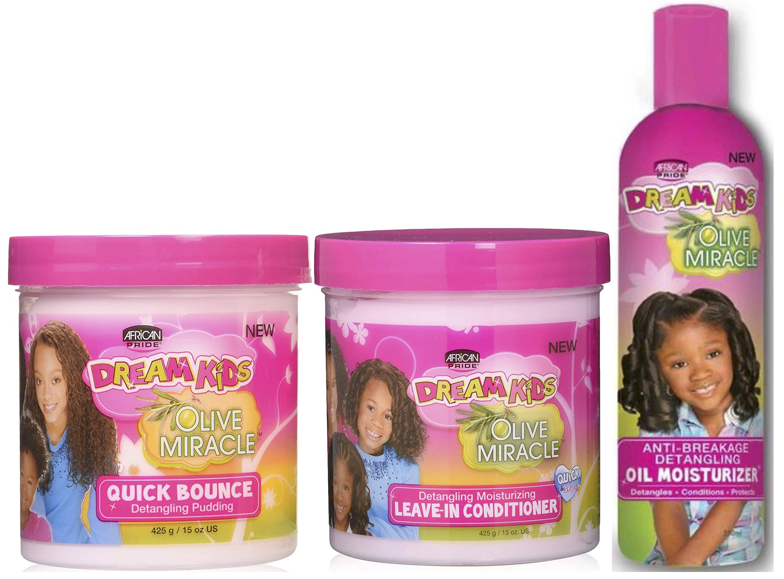 African Pride Dream Kids Olive Miracle Detangling Shampoo and Conditioner Combo Set by African Pride - BBE 06/2028