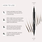 Thicker Brow Pen Duo, Dual Ended Pen Micro Tip & Classic Tip, Smudge Proof, Water Resistant, Vegan & Cruelty Free (Brunette) - Damaged Box
