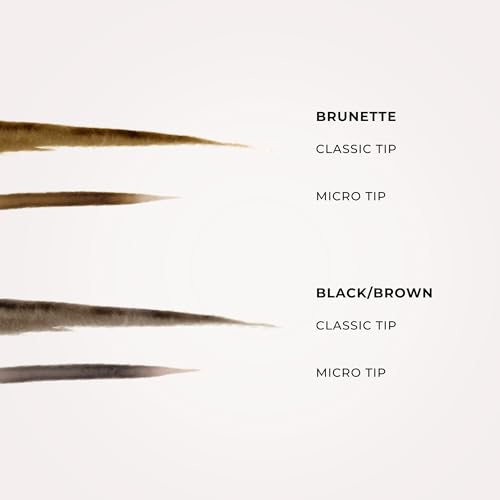 Thicker Brow Pen Duo, Dual Ended Pen Micro Tip & Classic Tip, Smudge Proof, Water Resistant, Vegan & Cruelty Free (Brunette) - Damaged Box