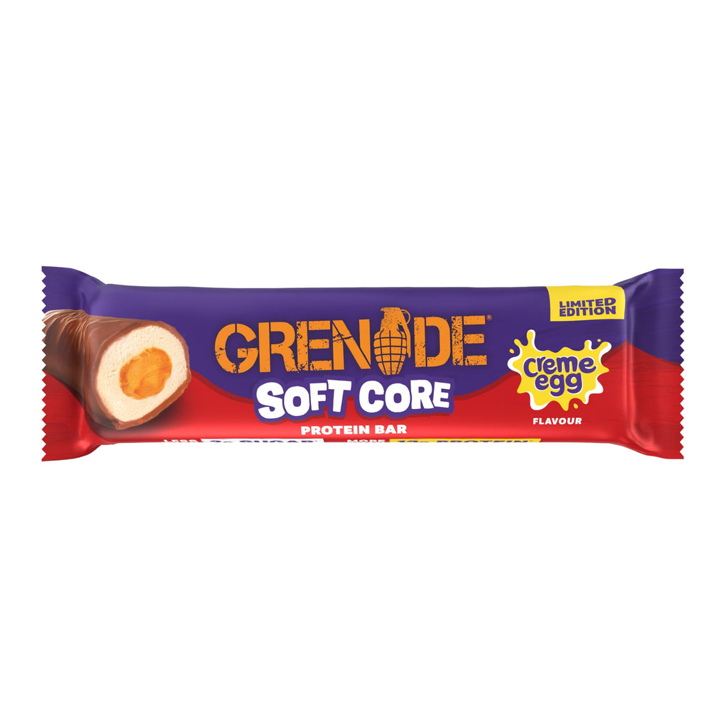 Grenade Soft Core Protein Bar - Creme Egg Flavour, High Protein, Low Sugar, 18 x 45g - Damaged Box - BBE 12/2026