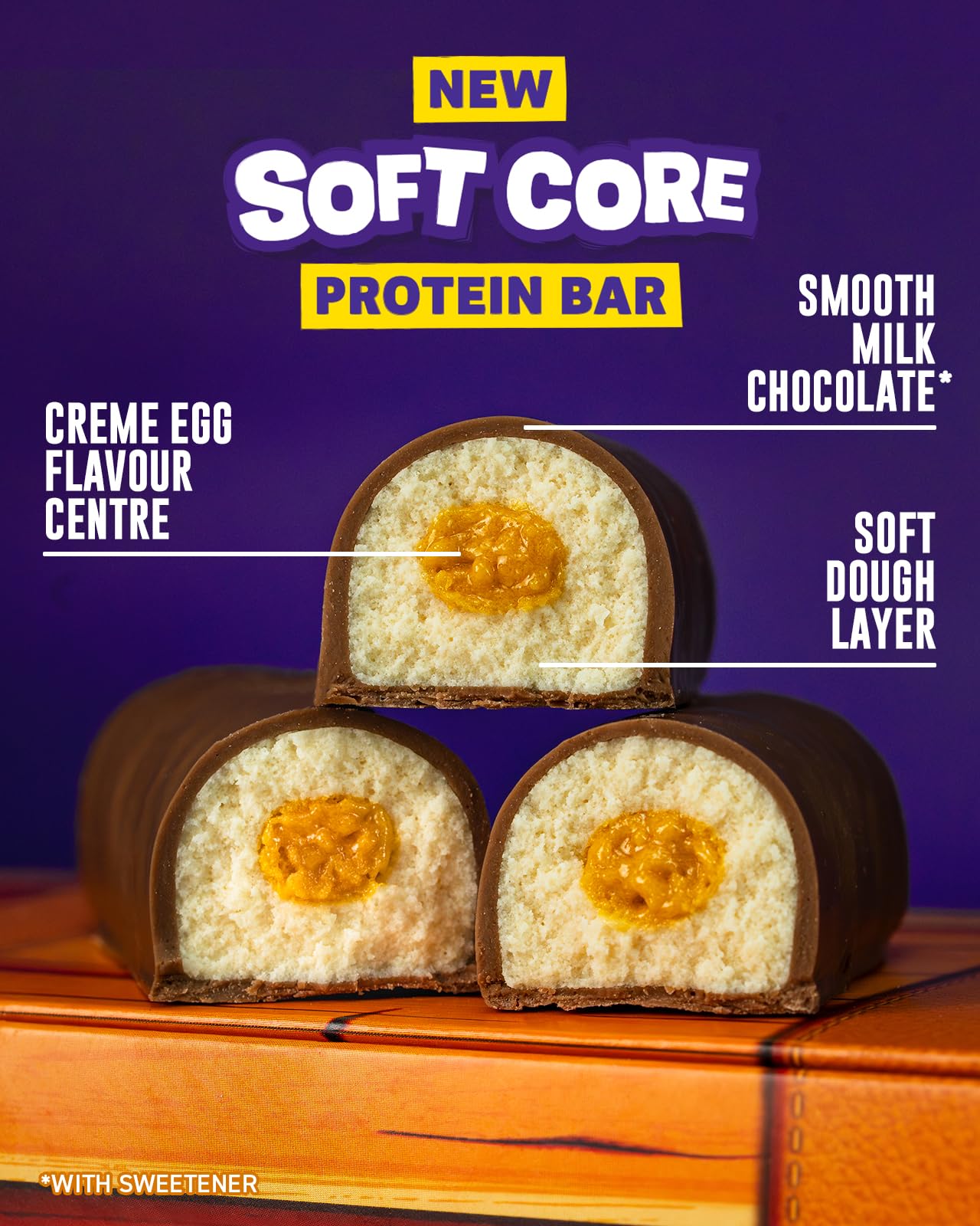 Grenade Soft Core Protein Bar - Creme Egg Flavour, High Protein, Low Sugar, 18 x 45g - Damaged Box - BBE 12/2026