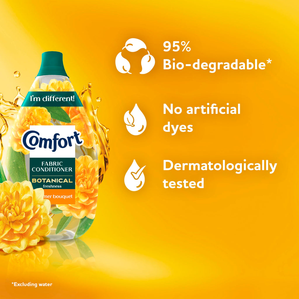 Comfort Botanical Summer Bouquet Fabric Conditioner 960ml - 64 Washes - CrystalFresh Softener