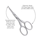 Tweezerman Stainless Steel Facial Hair Scissors Rounded Tip for Eyebrows, Nose, Moustache, Beard and Ear Hair, (Pack of 1)