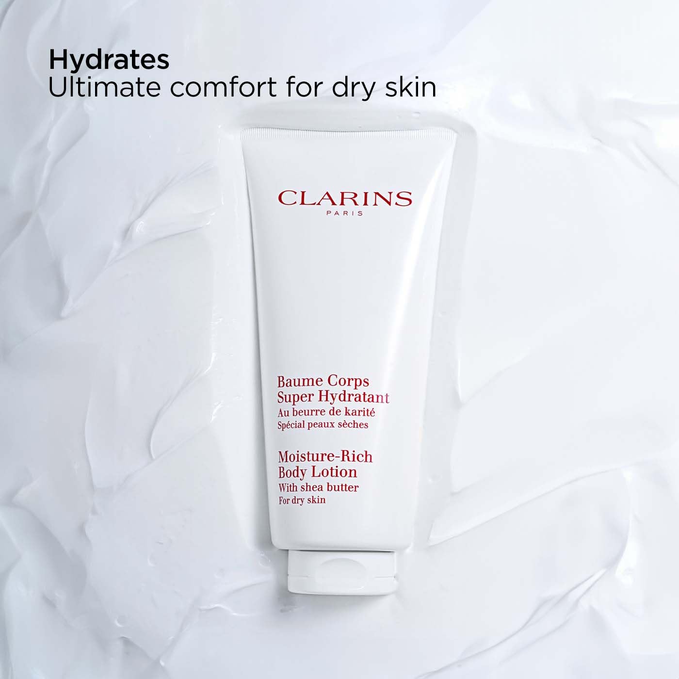 Clarins Moisture-Rich Body Lotion 200ml | Deeply Nourishing Shea Butter Formula, 48-Hour Hydration, Suitable for Dry & Dehydrated Skin - Damaged Box