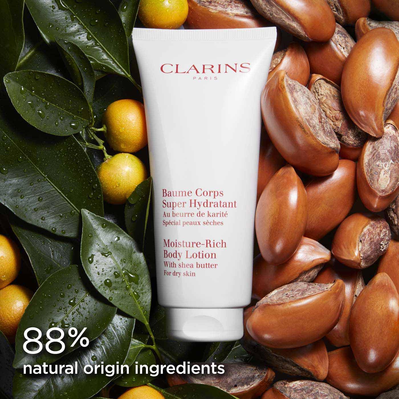 Clarins Moisture-Rich Body Lotion 200ml | Deeply Nourishing Shea Butter Formula, 48-Hour Hydration, Suitable for Dry & Dehydrated Skin - Damaged Box