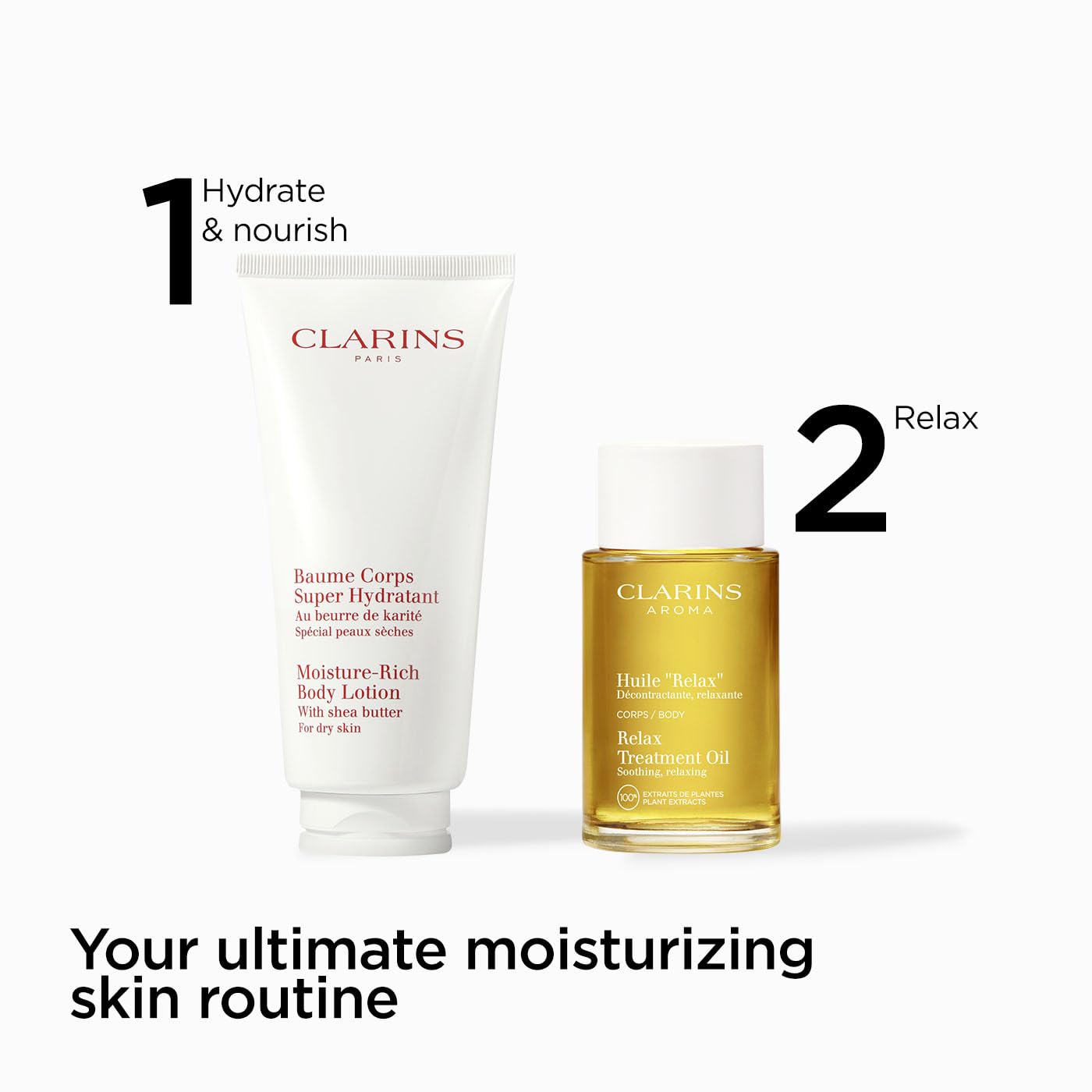 Clarins Moisture-Rich Body Lotion 200ml | Deeply Nourishing Shea Butter Formula, 48-Hour Hydration, Suitable for Dry & Dehydrated Skin - Damaged Box