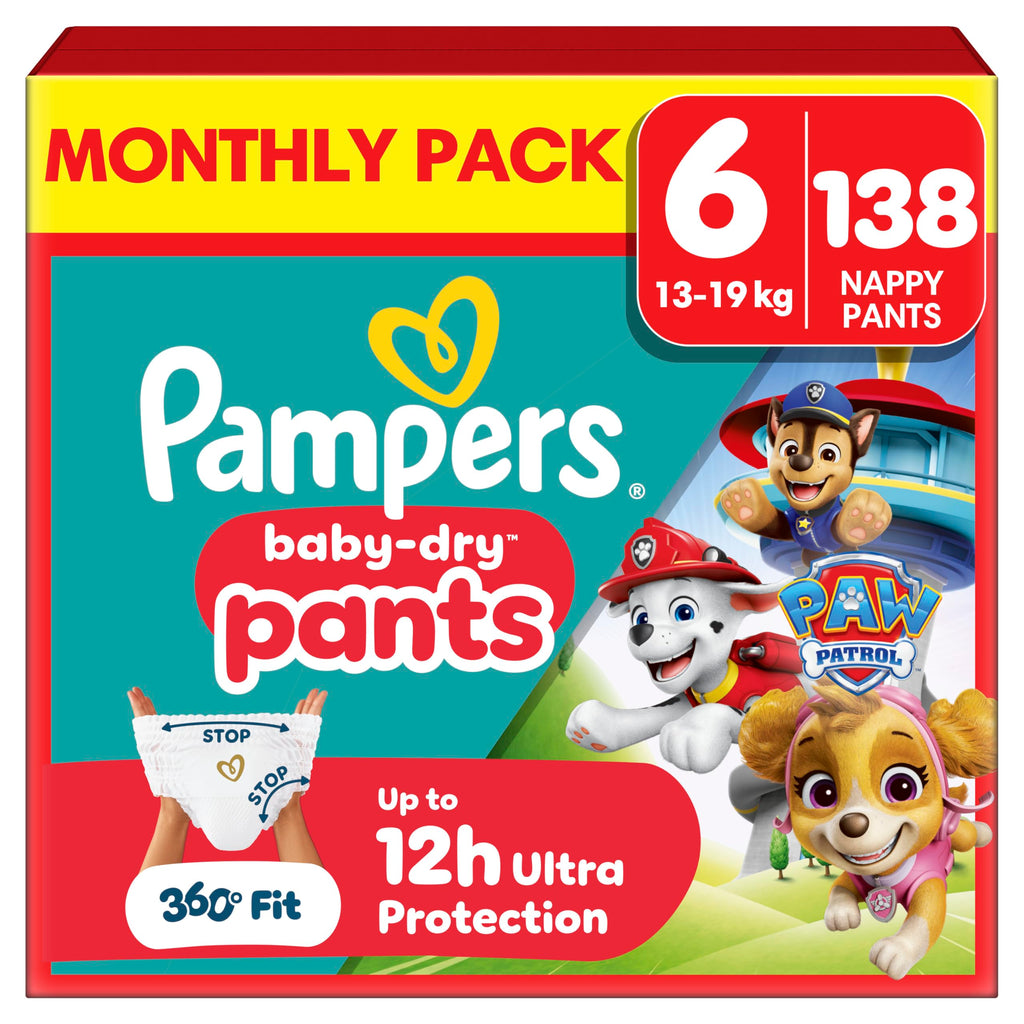 Pampers Baby-Dry Paw Patrol Nappy Pants Size 5 - 160 Nappies - Bulk Pack - Damaged Box