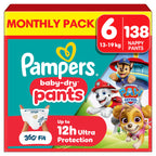 Pampers Baby-Dry Paw Patrol Nappy Pants Size 5 - 160 Nappies - Bulk Pack - Damaged Box