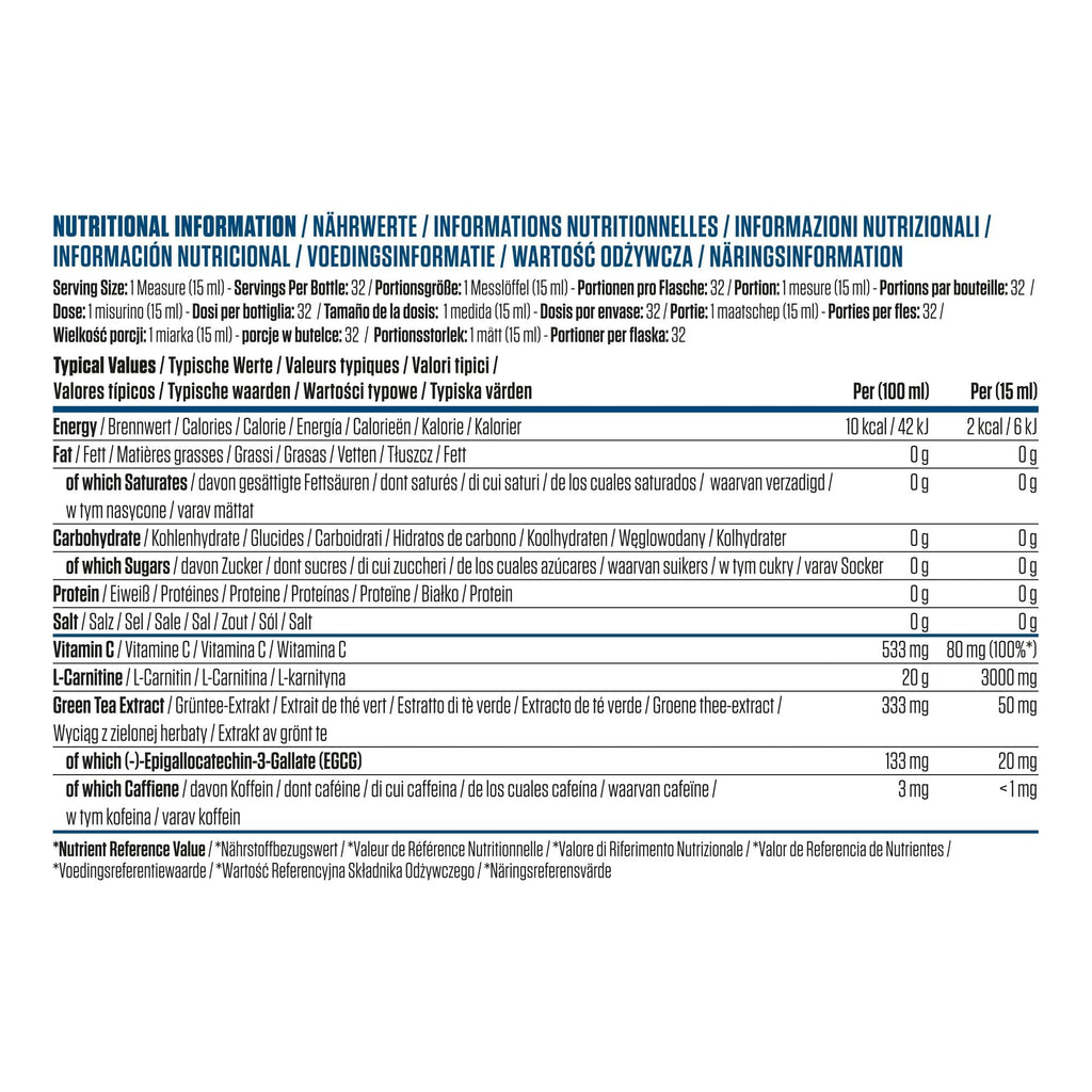 Applied Nutrition L Carnitine 3000 Liquid - L-Carnitine with Green Tea & Vitamin C, Boosts Energy & Weight Management, Vegan (480ml - 32 Servings) (Sour Apple) (Packaging May Vary)