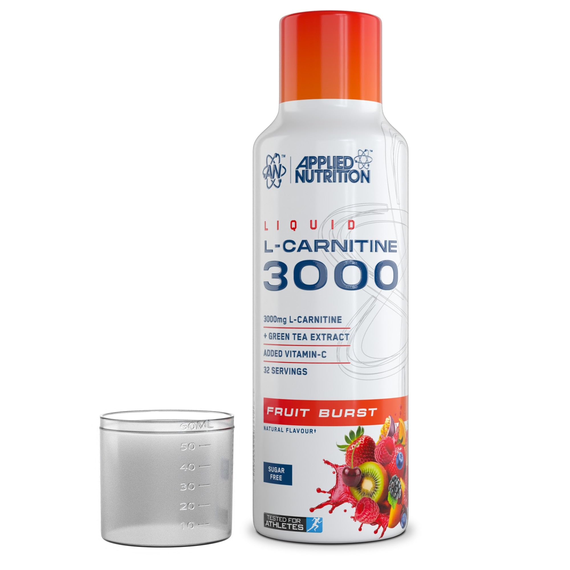 Applied Nutrition L Carnitine 3000 Liquid - L-Carnitine with Green Tea & Vitamin C, Boosts Energy & Weight Management, Vegan (480ml - 32 Servings) (Sour Apple) (Packaging May Vary)