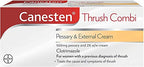 Canesten Thrush Combi Pessary & External Cream for Thrush Treatment | Clotrimazole | Two-Step Complete Relief Thrush Treatment - BBE 12/2027