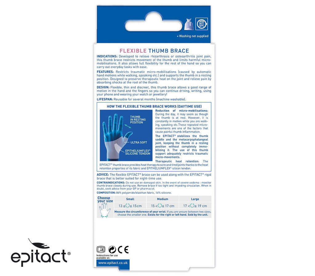 Epitact - Flexible Day Thumb Brace For Painful Thumbs - Left Hand - Size S - Damaged Box