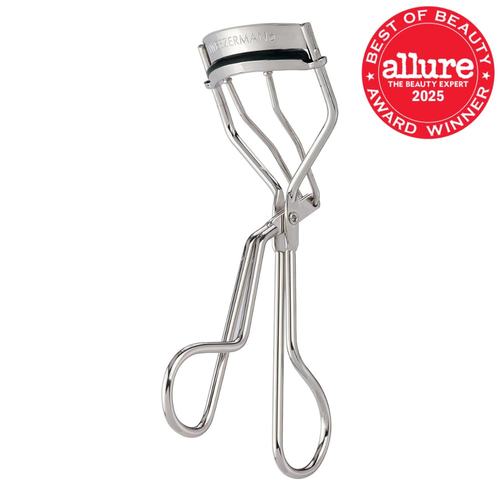 Tweezerman Classic Lash Curler - Wide-Awake Lifted Look - Thick Rounded Silicone Hypoallergenic Pads - 3 Replacement Pads