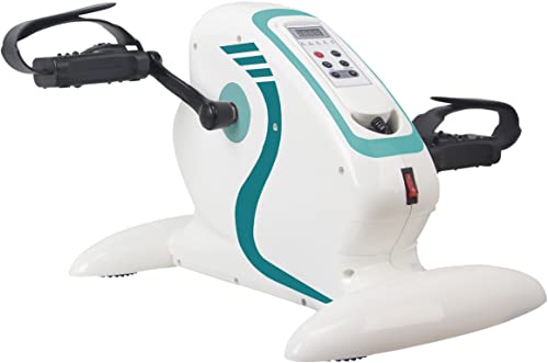 Aidapt Power Assisted Portable Low Joint impact Fitness Rehabilitation Pedal Cycle Exerciser with Low Noise, Speed Control and Remote LCD Display for Leg and Arm Exercises, White - Damaged Box