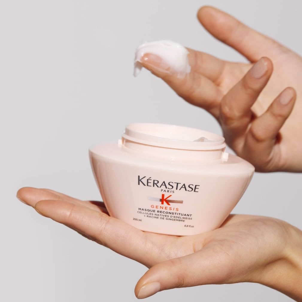 K'erastase Genesis, Nourishing & Fortifying Anti-Hair Fall Mask, For Weakened Hair, With Ginger Root & Edelweiss Flower, Masque Reconstituant, 200ml