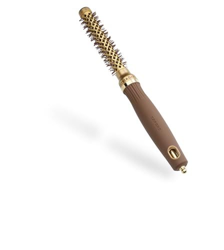 Olivia Garden Expert Blowout Shine Ceramic Coated Round Brush - Gold & Brown - 15 - Frizz-Free Hair - Damaged Box