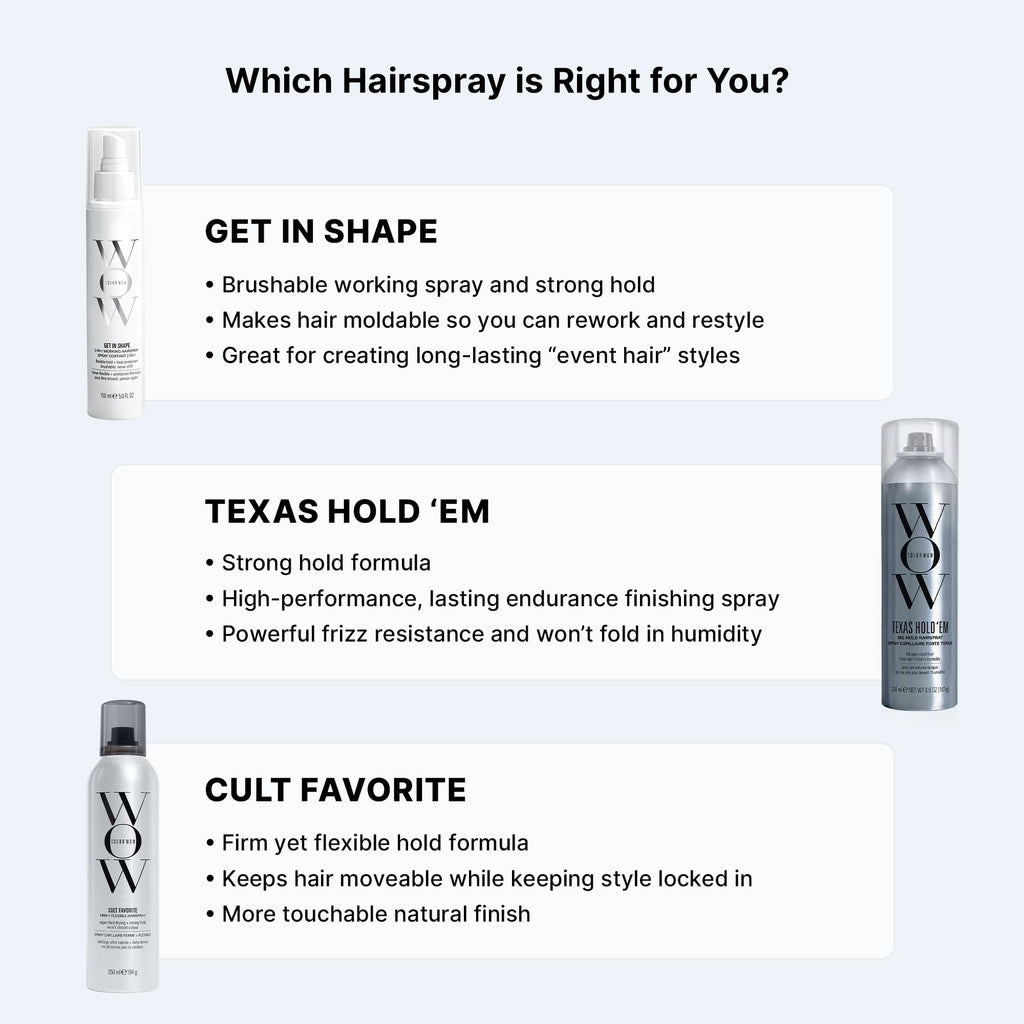 COLOR WOW Get In Shape Non-Aerosol Hairspray - Flexible, Strong Hold with Glossy Finish | Heat Protection + Touchable Control | No Dulling or Yellowing on Colour-Treated Hair