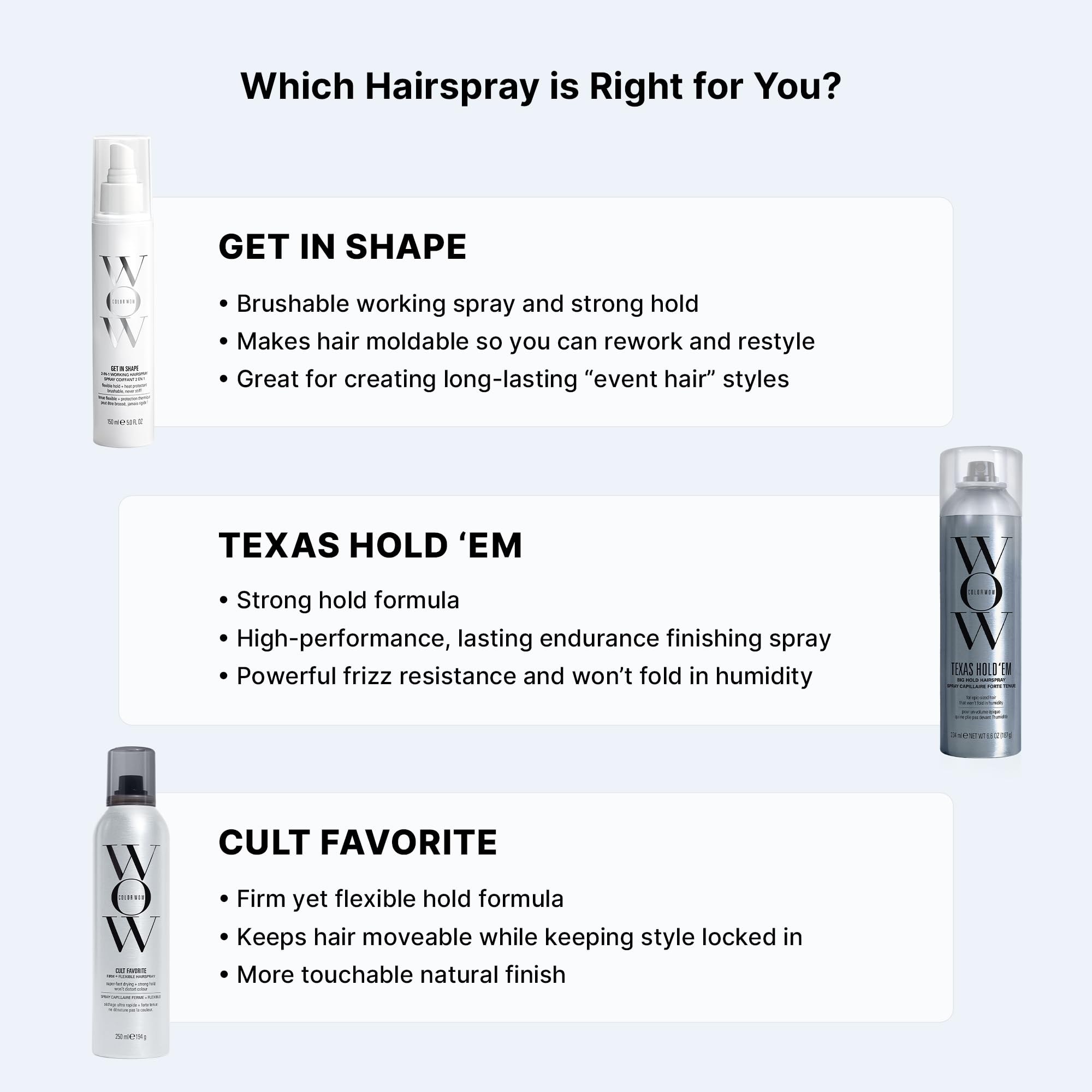 COLOR WOW Get In Shape Non-Aerosol Hairspray - Flexible, Strong Hold with Glossy Finish | Heat Protection + Touchable Control | No Dulling or Yellowing on Colour-Treated Hair