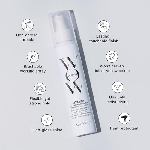 COLOR WOW Get In Shape Non-Aerosol Hairspray - Flexible, Strong Hold with Glossy Finish | Heat Protection + Touchable Control | No Dulling or Yellowing on Colour-Treated Hair
