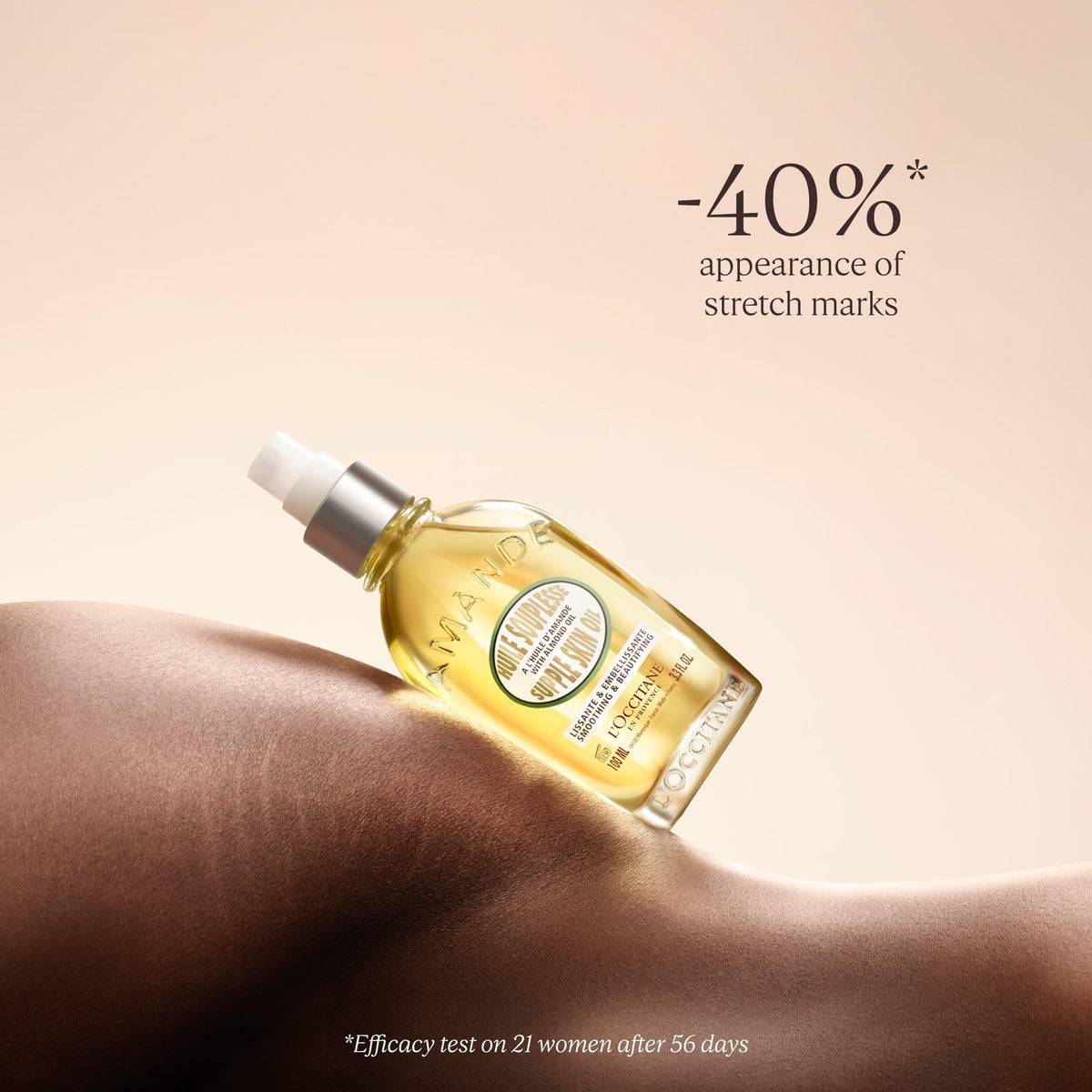 L'OCCITANE Almond Supple Skin Oil 100ml – Vegan Body Oil for Deep Hydration & Glow – Fast-Absorbing Luxury Skincare - Damaged Box