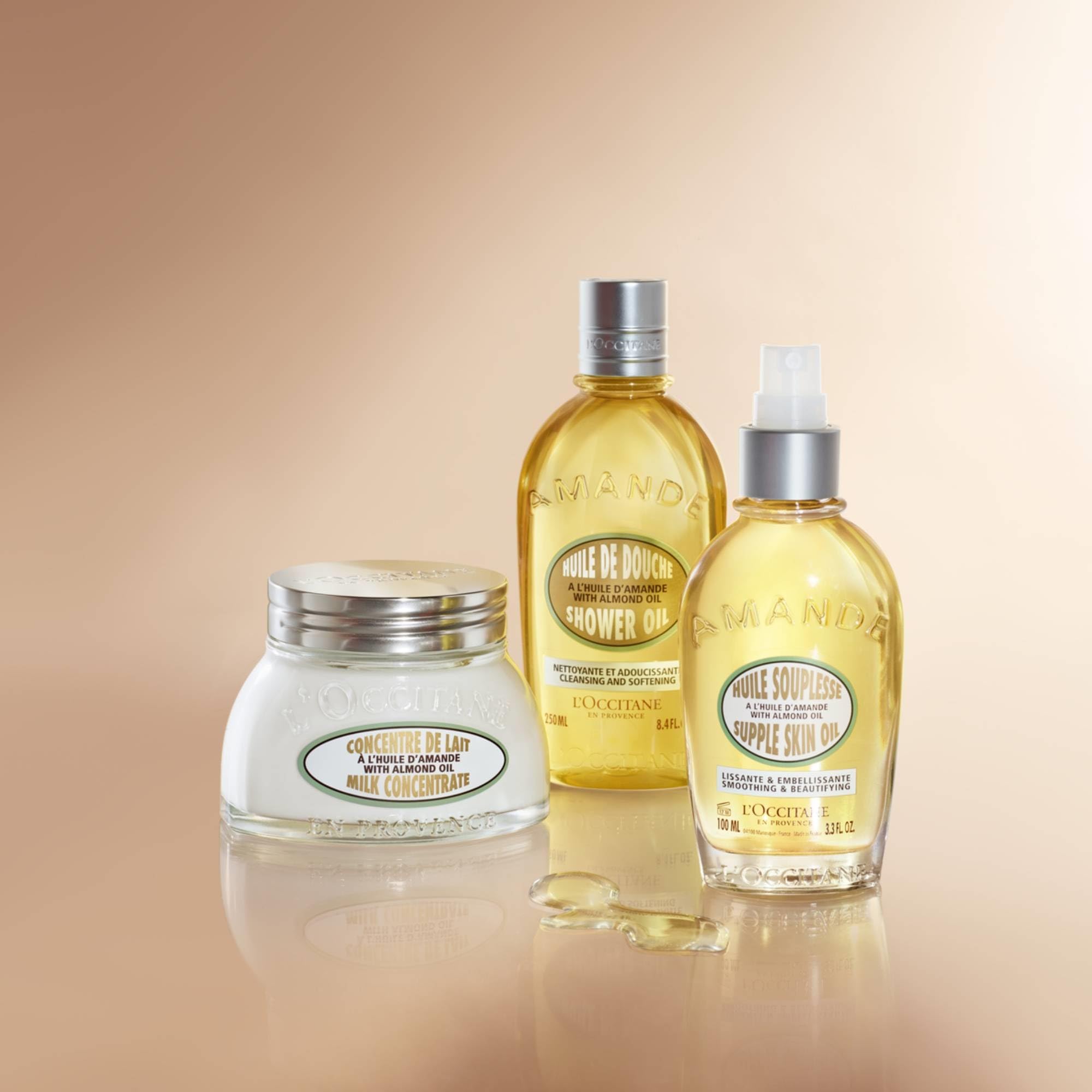 L'OCCITANE Almond Supple Skin Oil 100ml – Vegan Body Oil for Deep Hydration & Glow – Fast-Absorbing Luxury Skincare - Damaged Box