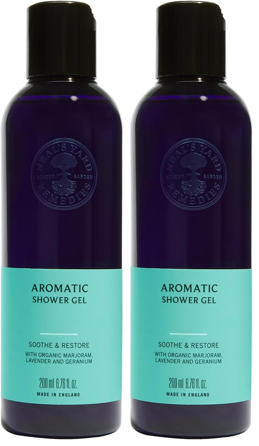 Neal's Yard Remedies Aromatic Shower Gel, Body Wash With Relaxing Lavender & Geranium, Vegan & Cruelty-Free, 200ml