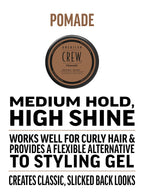 American Crew Pomade with Medium Hold and High Shine, Gifts for Men, for Shape and Control, Water-Based Pomade, Hair Styling for Men - 85 g - Damaged Box