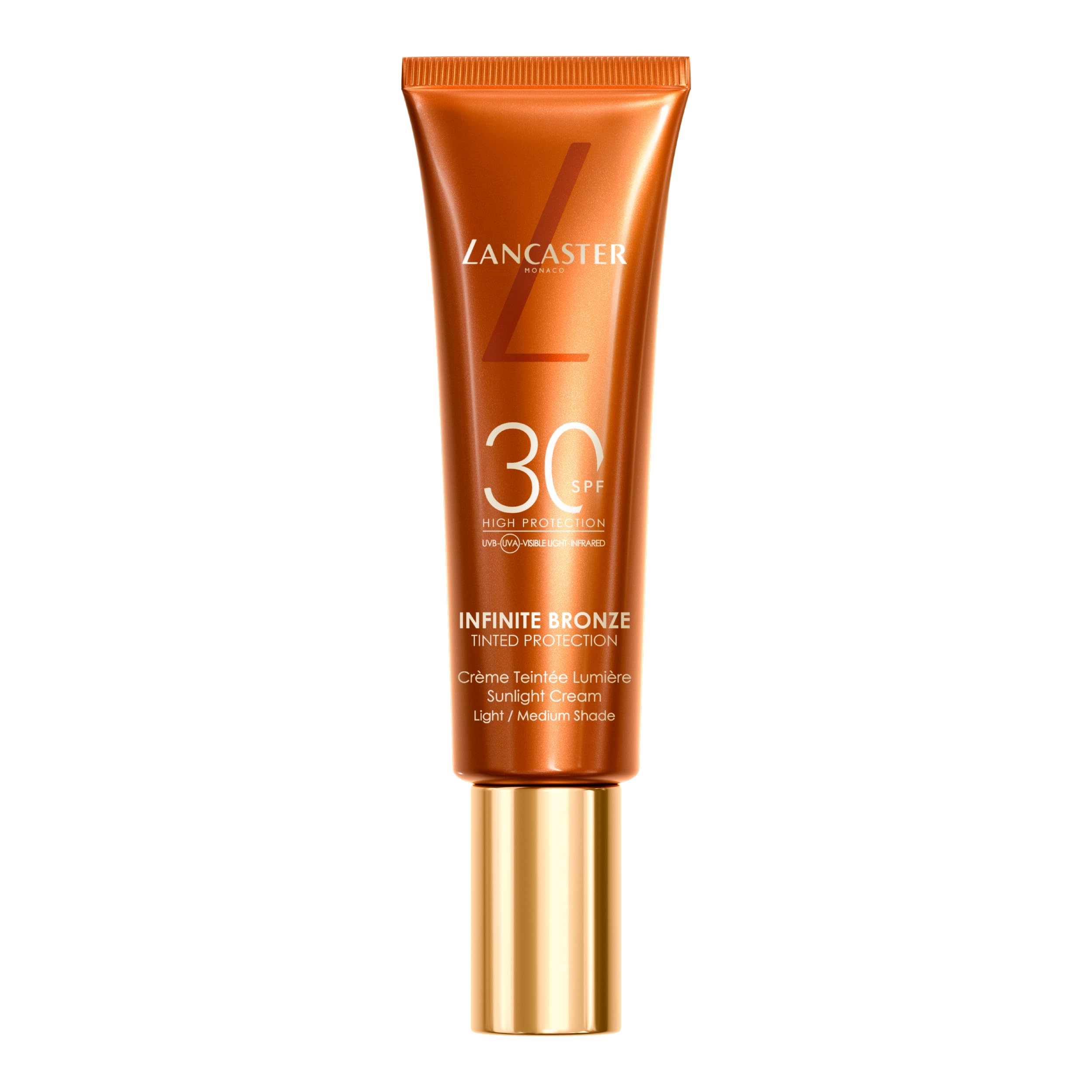 Lancaster Infinite Bronze Sunlight Cream SPF30 50ml - Light/Medium Shade, Tinted Protection, Non-Greasy and Non-Sticky Formula, Natural-Looking Finish, Vegan - Damaged Box