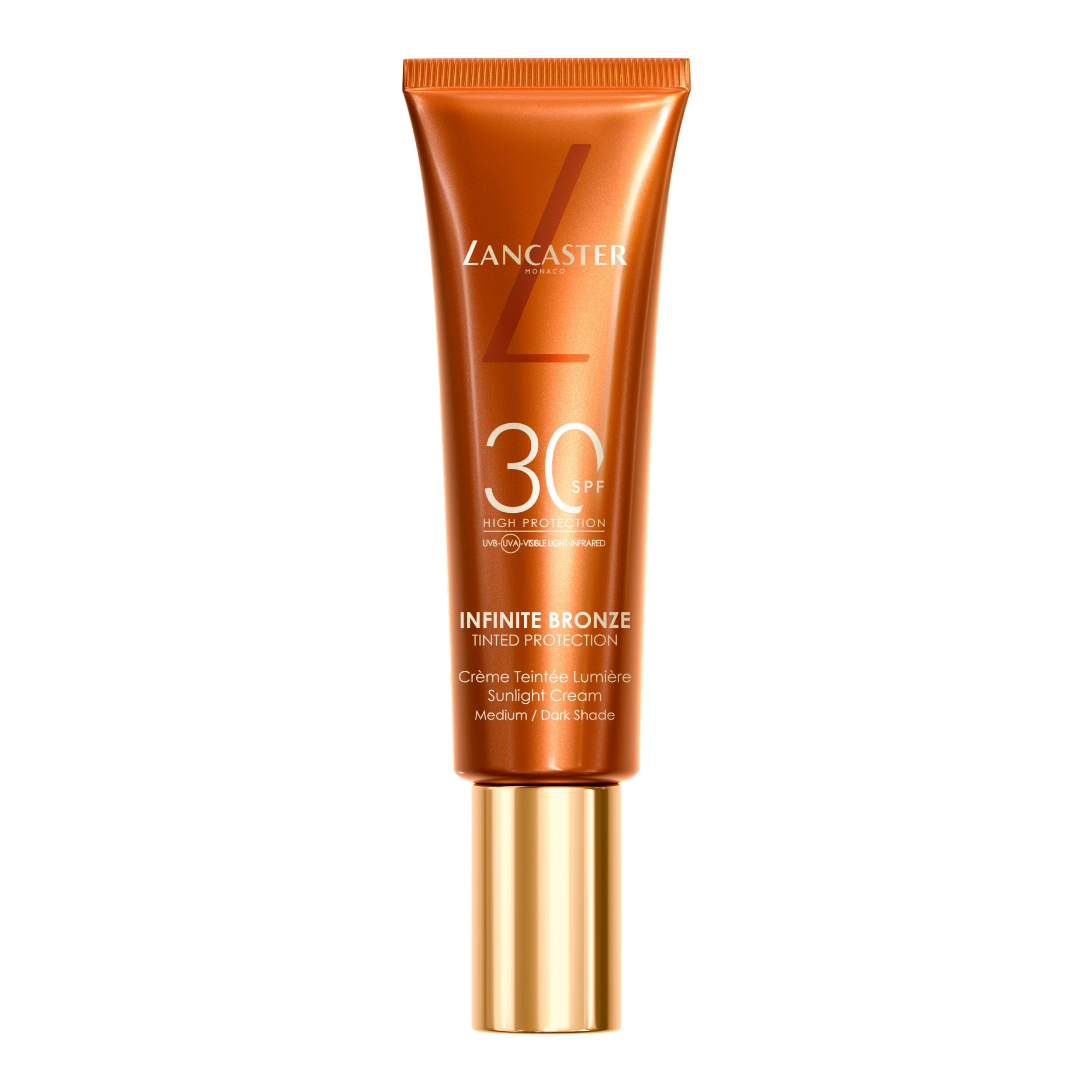 Lancaster Infinite Bronze Sunlight Cream SPF30 50ml - Light/Medium Shade, Tinted Protection, Non-Greasy and Non-Sticky Formula, Natural-Looking Finish, Vegan - Damaged Box