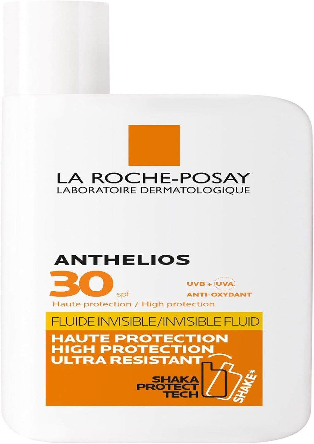 La-Roche-Posay Anthelios SPF30 Invisible Fluid Sunscreen for High Protection from UVB and UVA Rays, Light Weight and Ultra Resistant, Suitable for Sensitive Skin, 50ml
