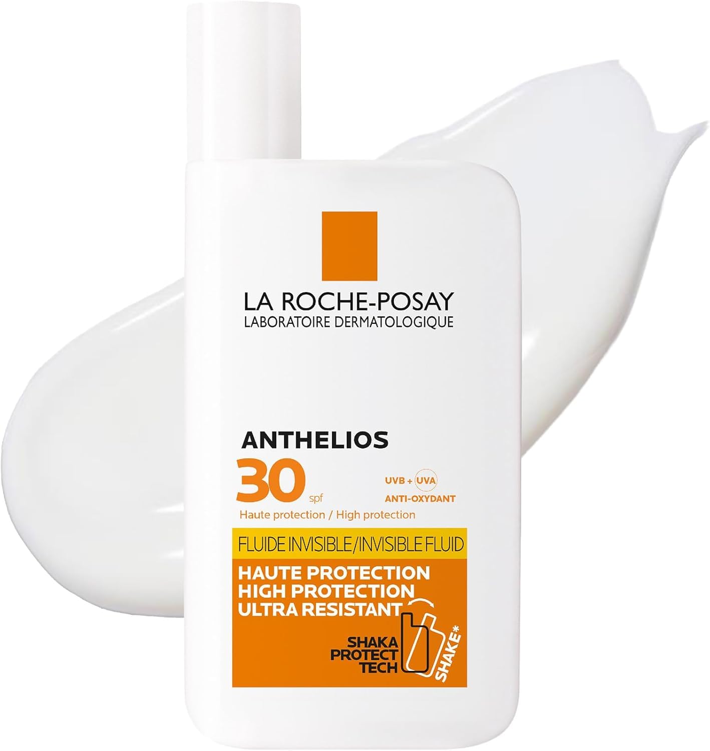 La-Roche-Posay Anthelios SPF30 Invisible Fluid Sunscreen for High Protection from UVB and UVA Rays, Light Weight and Ultra Resistant, Suitable for Sensitive Skin, 50ml