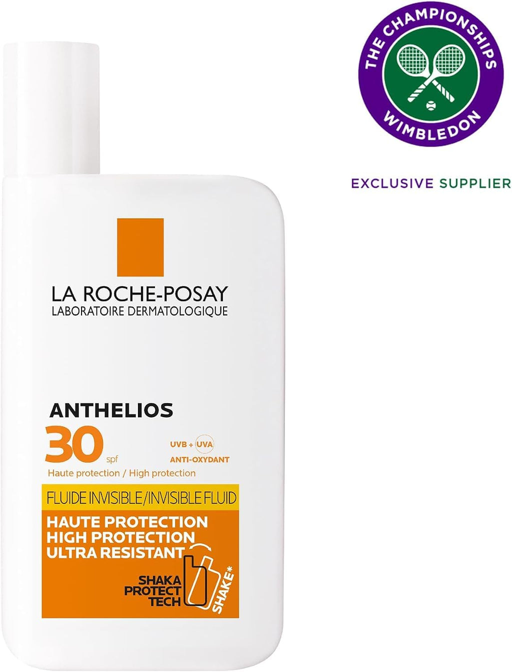 La-Roche-Posay Anthelios SPF30 Invisible Fluid Sunscreen for High Protection from UVB and UVA Rays, Light Weight and Ultra Resistant, Suitable for Sensitive Skin, 50ml