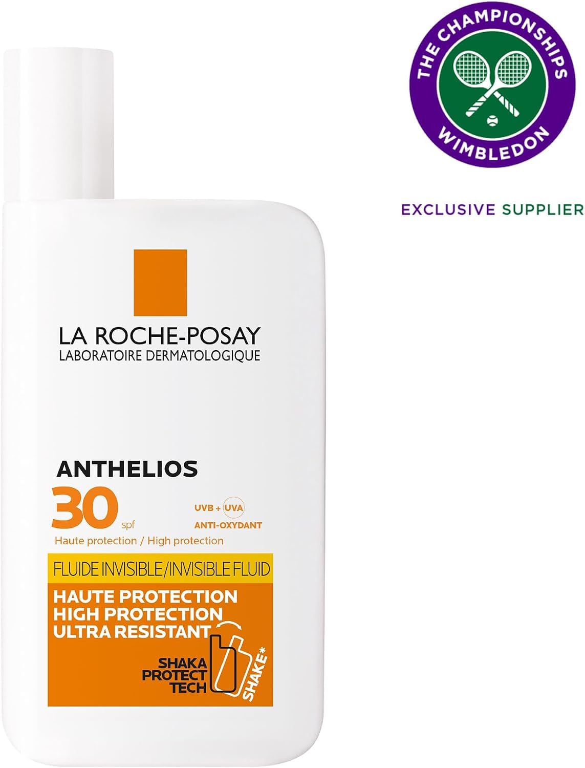 La-Roche-Posay Anthelios SPF30 Invisible Fluid Sunscreen for High Protection from UVB and UVA Rays, Light Weight and Ultra Resistant, Suitable for Sensitive Skin, 50ml