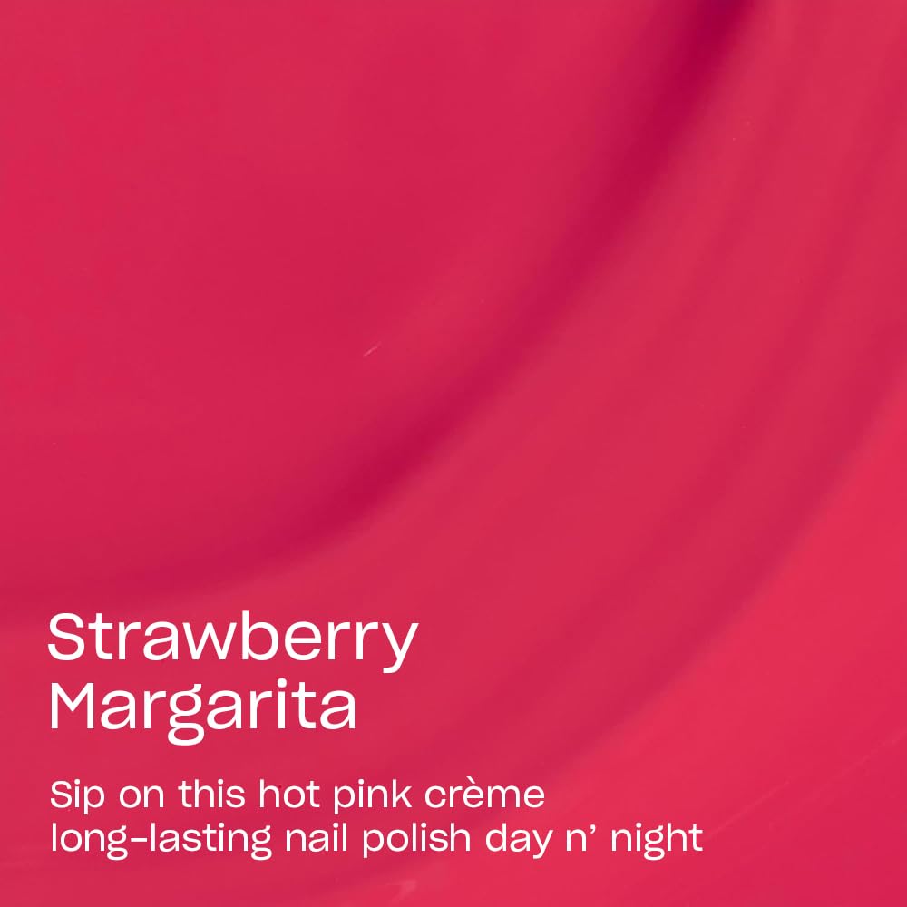 OPI Infinite Shine Nail Polish - Strawberry Margarita - Gel Like & Long Lasting Hot Pink Cr`eme Nail Polish - with Pre-Cured Gel Technology & OPI Pro-Wide Brush (15ml)
