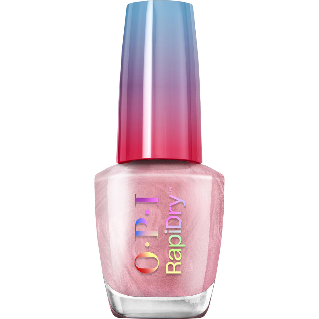 OPI RapiDryTM Quick-Dry Lacquer - Flash n' Flirty Pink Shimmer Nail Polish - Vegan, Fast Drying & Smudge-proof in 60 Seconds (9ml)