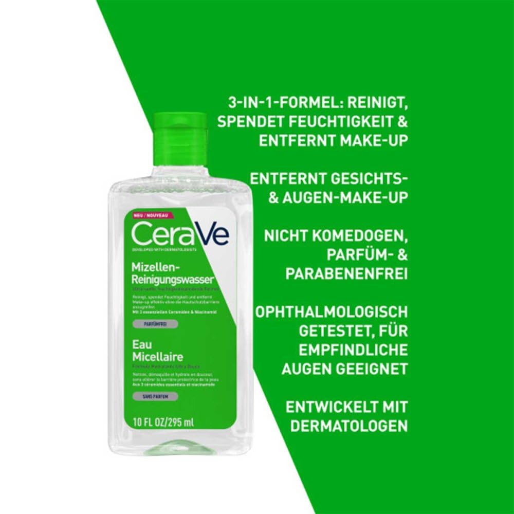 CeraVe Micellar Cleansing Water with Niacinamide and 3 Essential Ceramides for All Skin Types 295ml