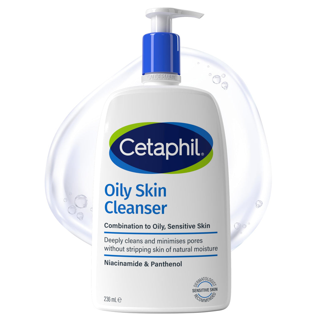 Cetaphil Oily Skin Cleanser, 236ml, Face Wash, For Combination to Oily Sensitive Skin, With Niacinamide - Damaged Box