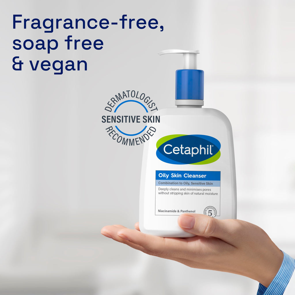 Cetaphil Oily Skin Cleanser, 236ml, Face Wash, For Combination to Oily Sensitive Skin, With Niacinamide - Damaged Box