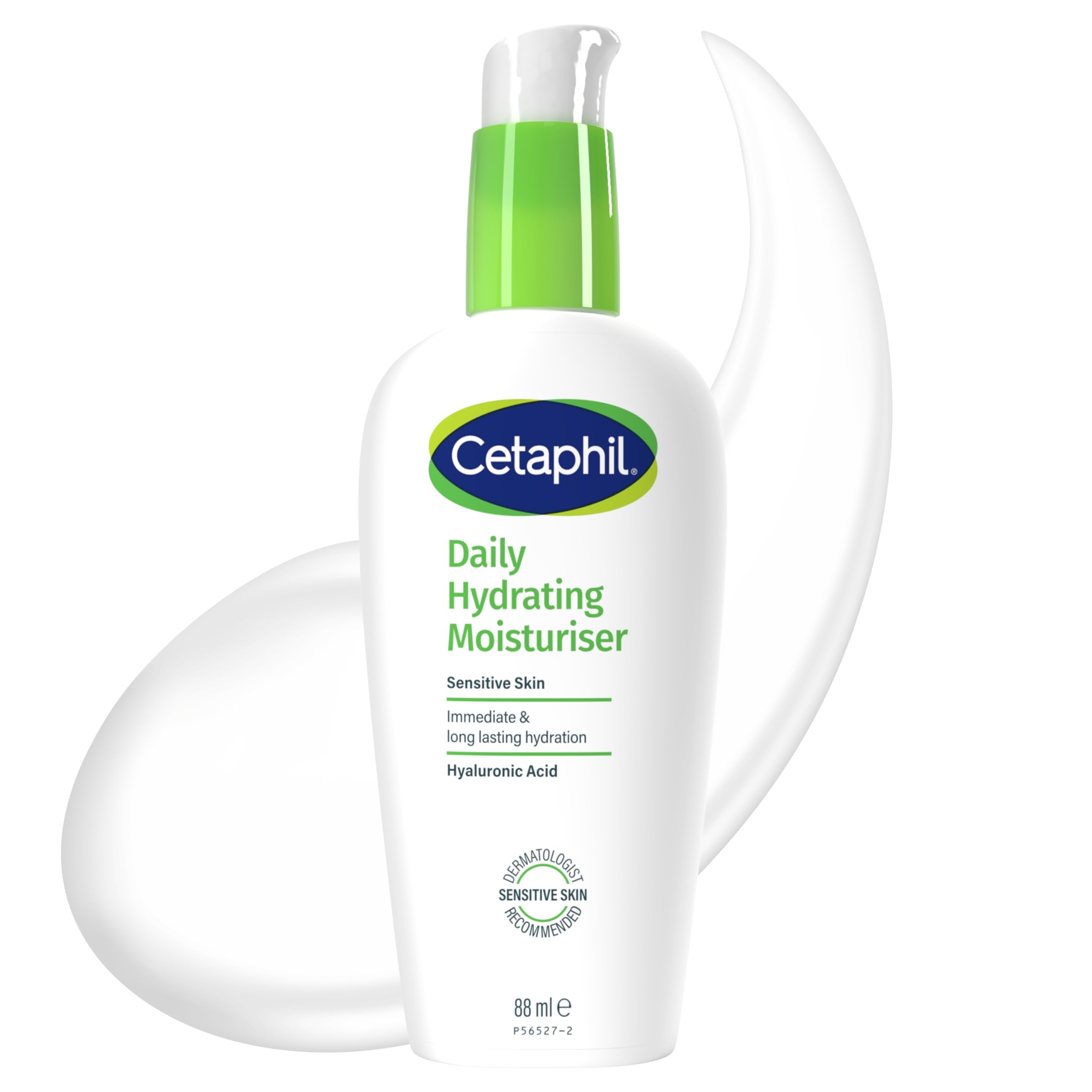 Cetaphil Daily Hydrating Face Moisturiser 88ml - Dry Sensitive Skin, Hyaluronic Acid, Fragrance Free, Lightweight Lotion - Damaged Box