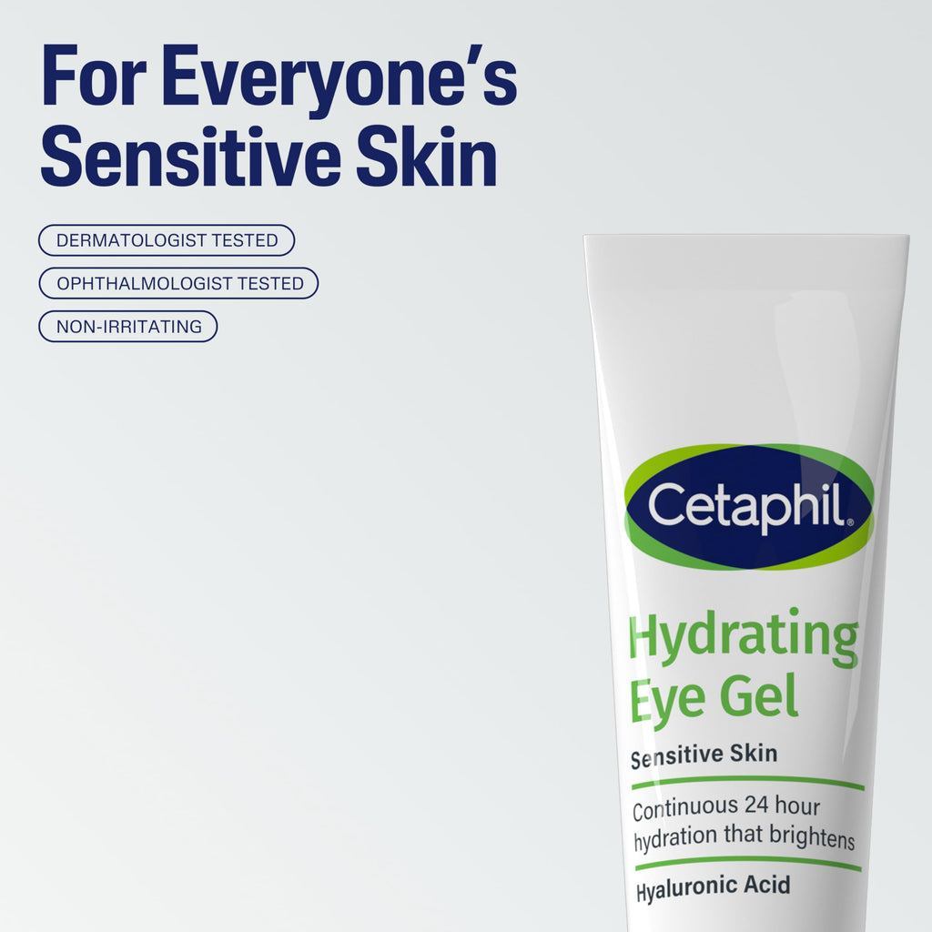 Cetaphil Hyaluronic Acid Eye Gel, 14ml, Eye Cream with Niacinamide, Visibly Reduce Dark Circles, Vegan-Friendly, Packaging May Vary - Damaged Box