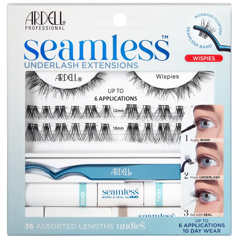 Ardell Seamless Underlash Extensions Wispies Kit, Duo Bond and Seal, 6 Applications (Pack of 1) - Damaged Box