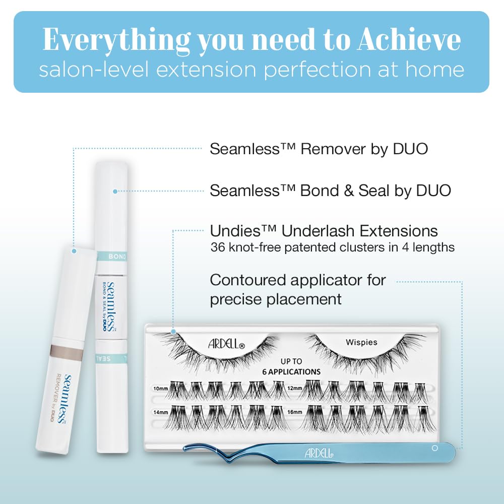 Ardell Seamless Underlash Extensions Wispies Kit, Duo Bond and Seal, 6 Applications (Pack of 1) - Damaged Box
