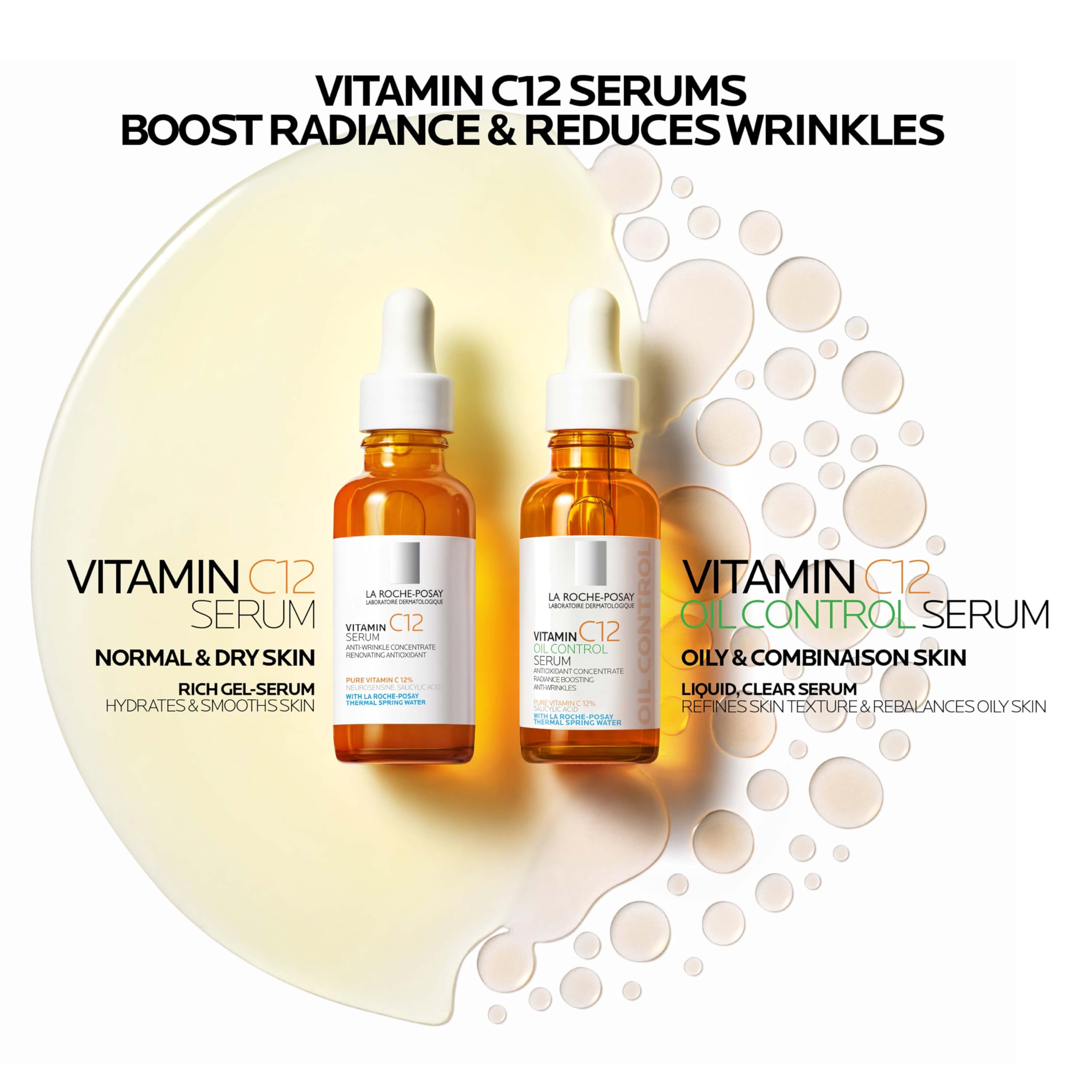 La Roche-Posay Pure Vitamin C12 Serum, Anti-Wrinkle Radiance Restoring Face Serum, 12% Pure Vitamin C, Salicylic Acid, Neurosensine, For Sensitive Skin, 30ml - Damaged Box