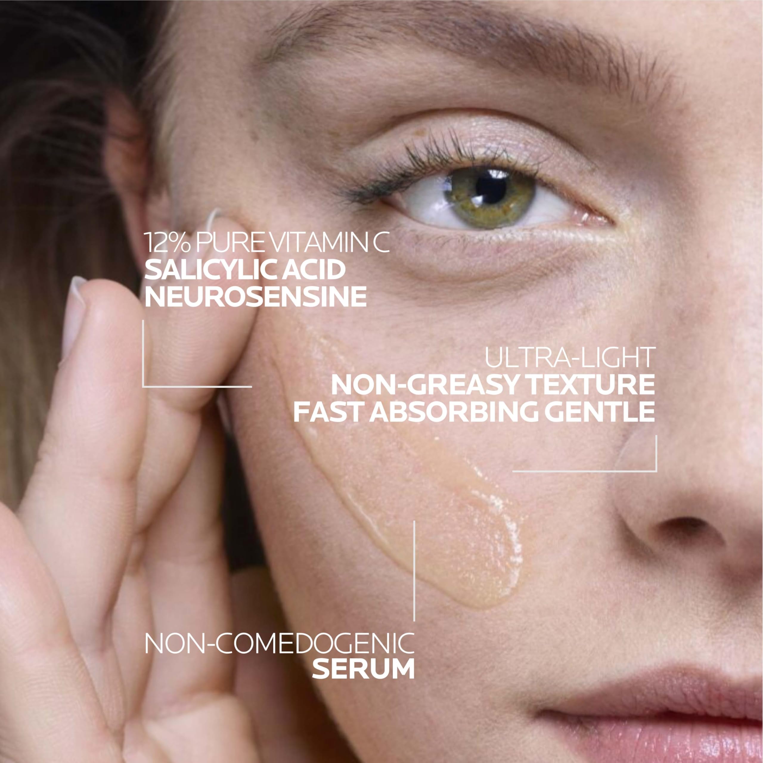 La Roche-Posay Pure Vitamin C12 Serum, Anti-Wrinkle Radiance Restoring Face Serum, 12% Pure Vitamin C, Salicylic Acid, Neurosensine, For Sensitive Skin, 30ml - Damaged Box