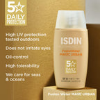 ISDIN Fotoprotector Fusion Water Urban SPF 30 (50ml) | Urban protection | Anti-pollution | protection against UV, UVA and blue light - Damaged Box