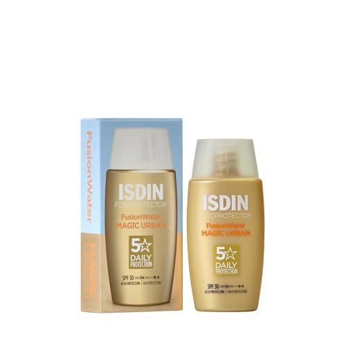 ISDIN Fotoprotector Fusion Water Urban SPF 30 (50ml) | Urban protection | Anti-pollution | protection against UV, UVA and blue light - Damaged Box