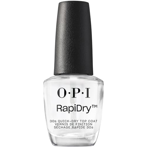 OPI RapiDry Nail Polish Top Coat - Quick Drying Top Coat - Quick Dry, High Shine & Glossy, Protects Nails - Nail Strengthener & Care (15ml)